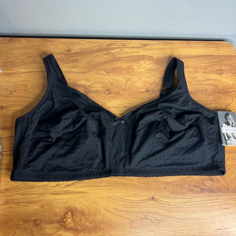Dominique Wireless Bra Size 48D Black Soft Cup Wire Free Full Coverage NWT